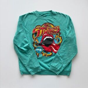 The Rolling Stones Teal Graphic Crewneck Sweater